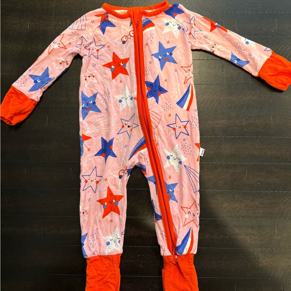 Little Sleepies Pink Stars and Stripes 0-3 months Zippie